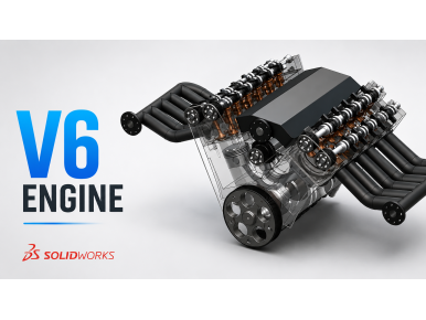 Inside a V6 Engine: Designing a Complete Mechanical Assembly in SOLIDWORKS